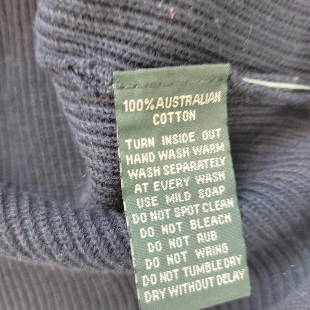 Rodd & Gunn Polo Sweater Mens Medium Navy Blue Ribbed Knit Australian Cotton